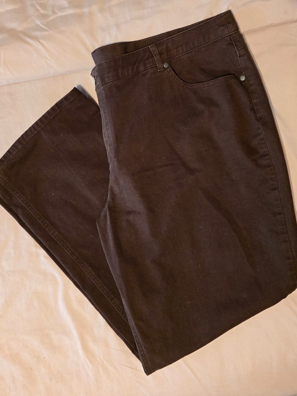 CJ Banks 24W Brown Stretch Pants Curvy Fit Dark Academia Office Workwear Plus EC